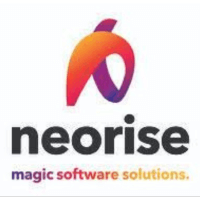 Red and purple logo over words - Neorise - logo image