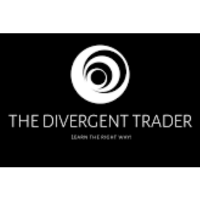 White circle on black background - logo for The Divergent Trader